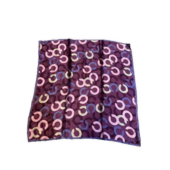 Coach Silk Purple Multicolor Scarf - Picture 1 of 5